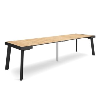 Accueil | Table console extensible | Table à manger pliante | 300 | Pour 14 personnes | Pieds en bois | Style moderne | Chêne353_19_02 1