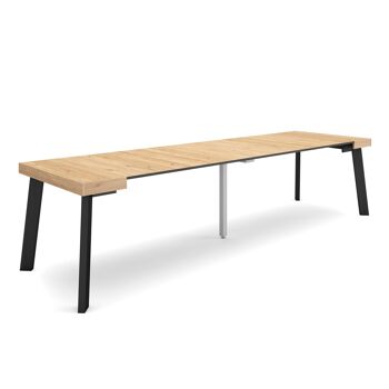 Accueil | Table console extensible | Table à manger pliante | 300 | Pour 14 personnes | Pieds en bois | Style moderne | Chêne326_35_02 1