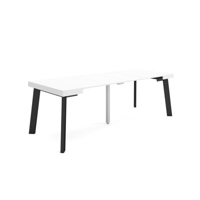 Skraut Home | Extendable Console Table | Folding dining table | 220 | For 10 people | Wooden legs | Modern Style | White313_7_02