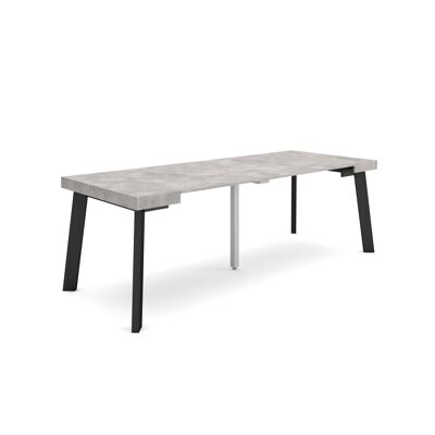 Skraut Home | Extendable Console Table | Folding dining table | 220 | For 10 people | Wooden legs | Modern Style | Cement315_18_02