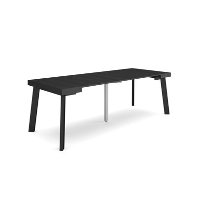 Skraut Home | Extendable Console Table | Folding dining table | 220 | For 10 people | Wooden legs | Modern Style | Black314_49_02