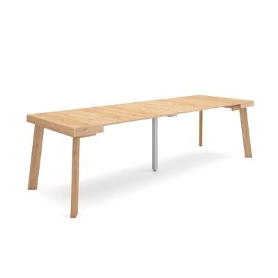 Skraut Home | Extendable Console Table | Folding dining table | 260 | For 12 people | Wooden legs | Modern Style | Oak354_34_02