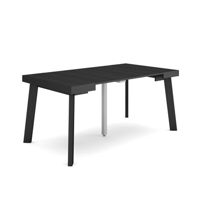 Skraut Home | Extendable Console Table | Folding dining table | 160 | For 8 people | Wooden legs | Modern Style | Black217_49_02