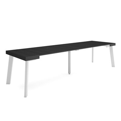 Skraut Home | Extendable Console Table | Folding dining table | 300 | For 14 people | Wooden legs | Modern Style | Black380_6_02