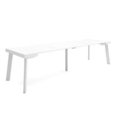 Skraut Home | Extendable Console Table | Folding dining table | 300 | For 14 people | Wooden legs | Modern Style | White374_49_02