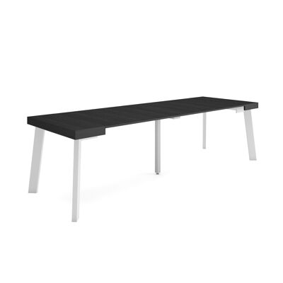 Skraut Home | Extendable Console Table | Folding dining table | 260 | For 12 people | Wooden legs | Modern Style | Black379_6_02