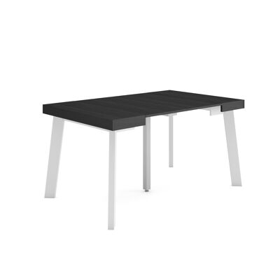 Accueil | Table console extensible | Table à manger pliante | 140 | Pour 6 personnes | Pieds en bois | Style moderne | Noir242_6_02