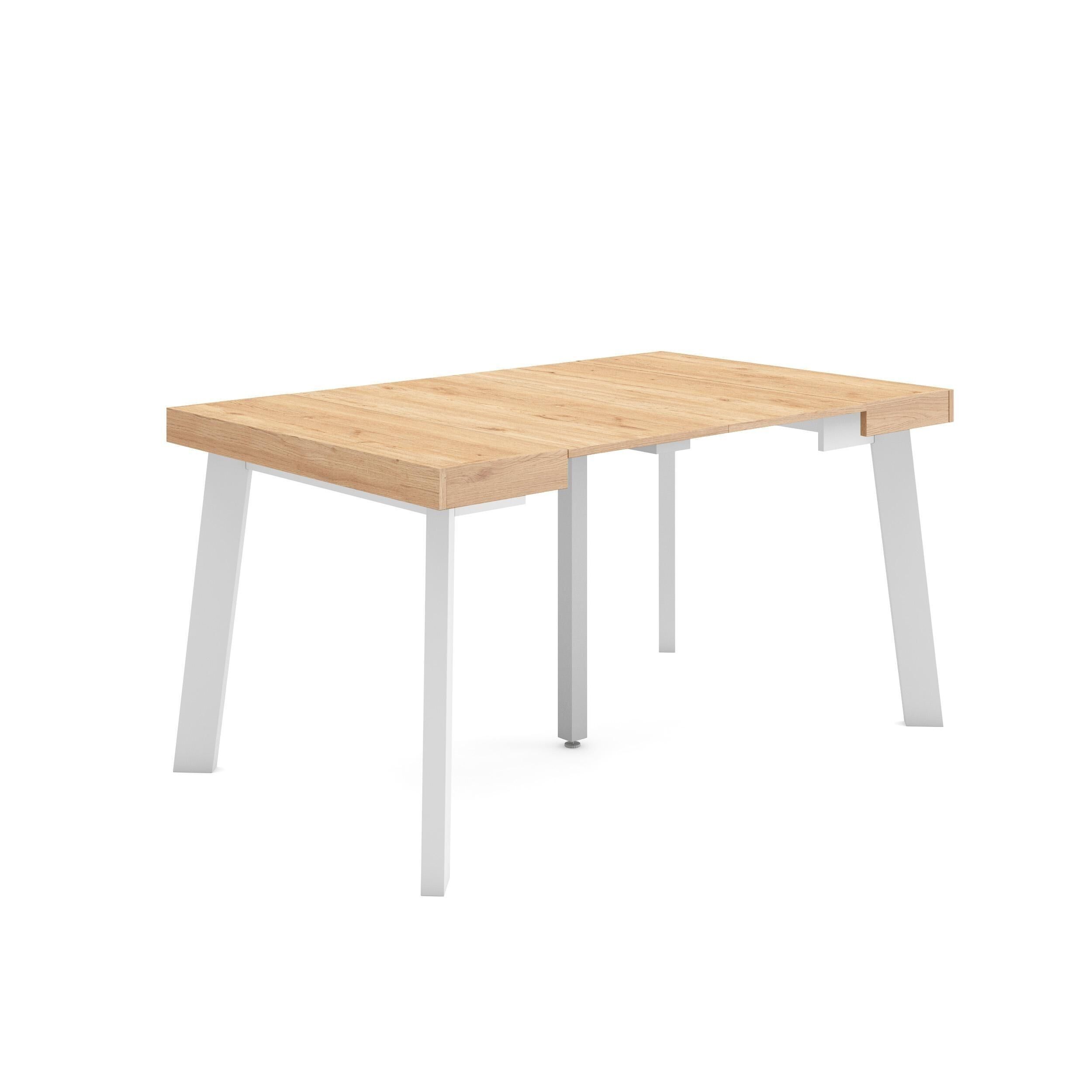 Skraut Home | Mesa Consola extensible | Mesa comedor plegable | 140 | Para 6 comensales | Patas de madera | Estilo Moderno | Roble240_6_02