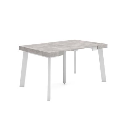 Skraut Home | Extendable Console Table | Folding dining table | 140 | For 6 people | Wooden legs | Modern Style | Cement243_6_02