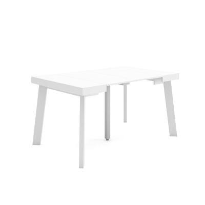 Skraut Home | Extendable Console Table | Folding dining table | 140 | For 6 people | Wooden legs | Modern Style | White241_25_02