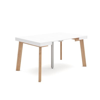 Skraut Home | Extendable Console Table | Folding dining table | 140 | For 6 people | Wooden legs | Modern Style | White191_25_02