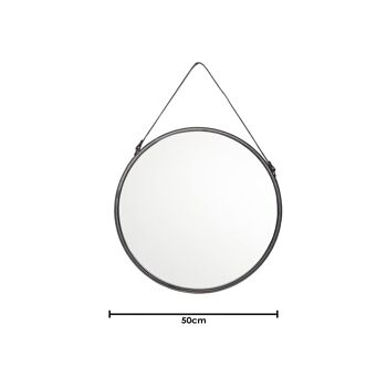 Miroir rond en métal HV-Noir- Ø50cm 5