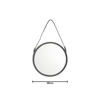 Miroir rond en métal HV-Noir-Ø30cm 5