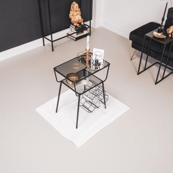 Table d'appoint HV Métal Noir/Verre - 49.5x35x60.5 cm 11