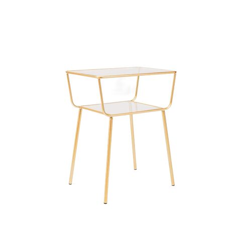 HV Sidetable Golden Metal/Glass - 49.5x35x60.5 cm