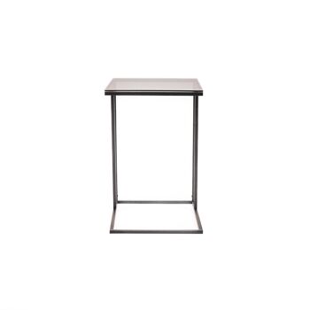 Table d'Appoint HV Canapé Métal Noir/Verre - 40x35x51cm 2