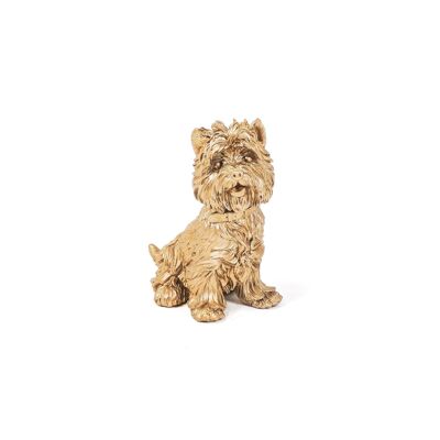 HV Terrier Dog - Gold 22.5x16.5x27.5cm