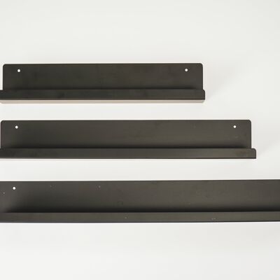 Set di 3 mensole da parete in metallo HV - 40/50/60 cm