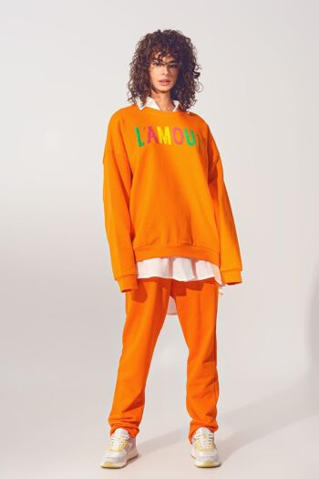 Pull L'amour Text en Orange 4