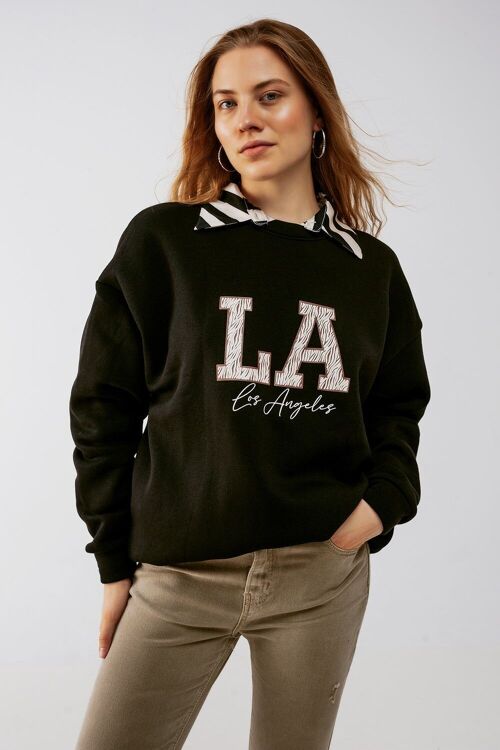 LA oversized sweat in black