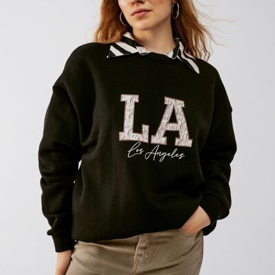 LA Oversize-Sweatshirt in Schwarz