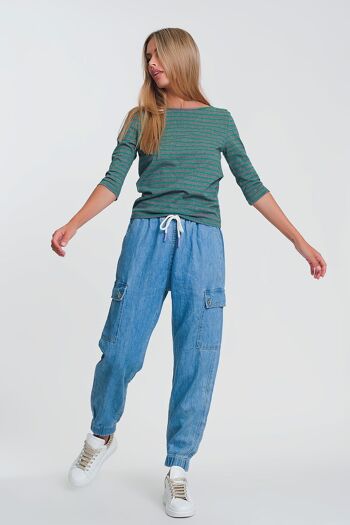 Pantalon de jogging en denim léger avec poches en denim léger 4