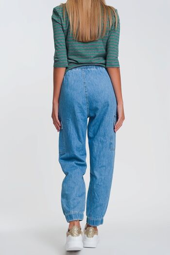 Pantalon de jogging en denim léger avec poches en denim léger 5