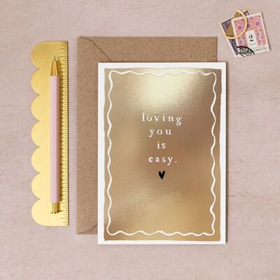 Carta Amarti è facile | Carta d'amore | Biglietto di anniversario | Carte di San Valentino
