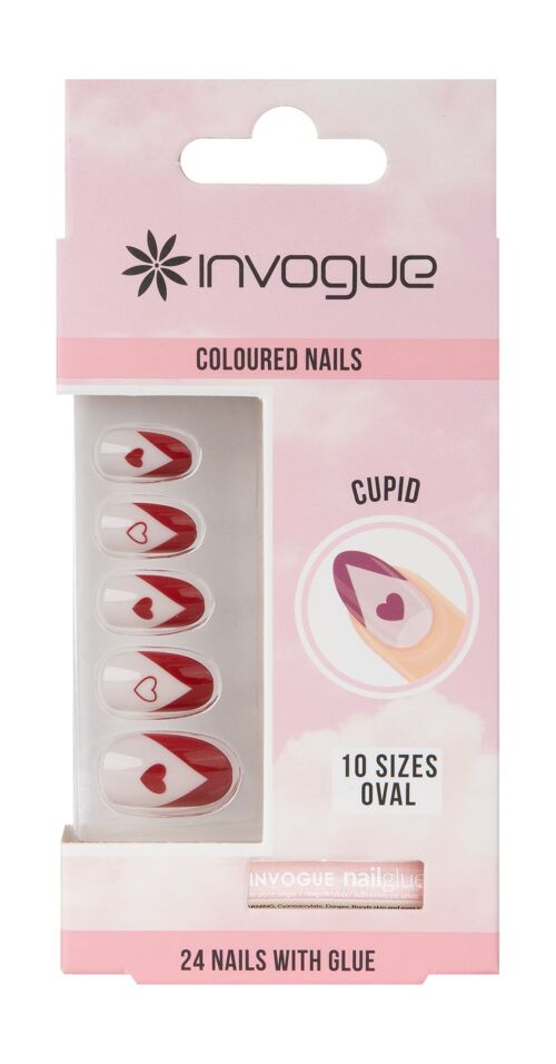 Invogue Valentines Oval Nails - Cupid