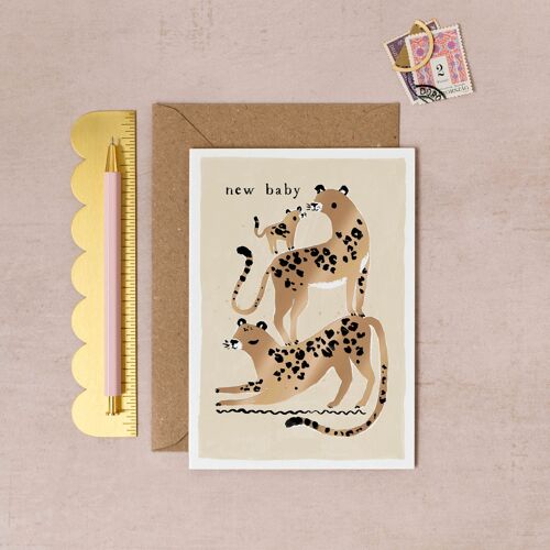 Leopards New Baby Card | Baby Card | New Parents Card | Adoption Cards