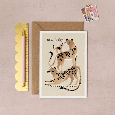 Leopards New Baby Card | Baby Card | New Parents Card | Adoption Cards