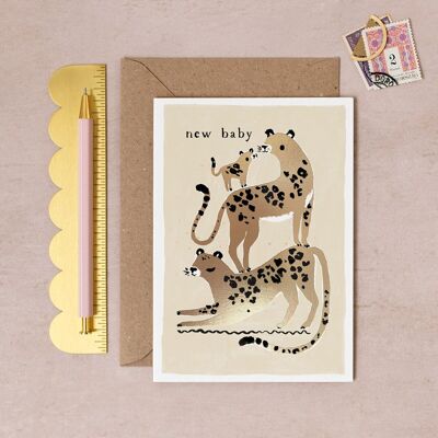 Leopards New Baby Card | Baby Card | New Parents Card | Adoption Cards