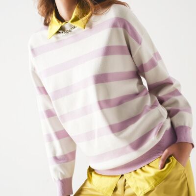 Long purple striped sweater