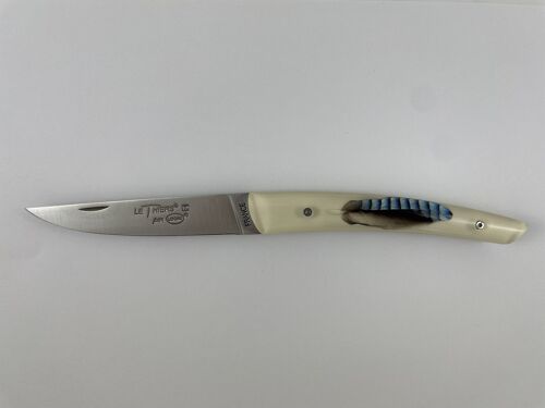 Couteau de poche Le Thiers Pote plein manche 12 cm - Inclusion Plumes de Geai