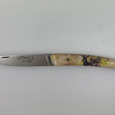 Couteau de poche Le Thiers Pote plein manche 12 cm - Inclusion Chevreuil