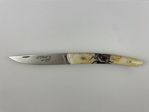 Couteau de poche Le Thiers Pote plein manche 12 cm - Inclusion Lièvre
