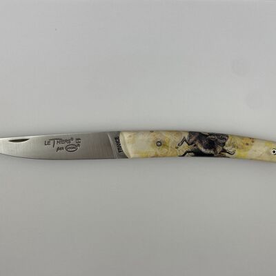 Full handle Le Thiers Pote knife 12 cm - Hare inclusion