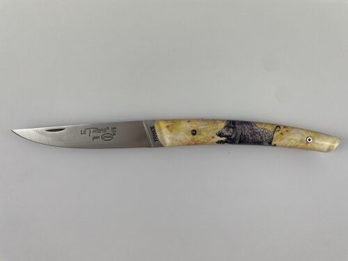 Couteau de poche Le Thiers Pote plein manche 12 cm - Inclusion Sanglier