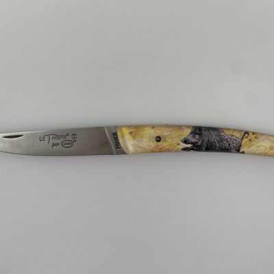 Couteau Le Thiers Pote plein manche 12 cm - Inclusion Sanglier