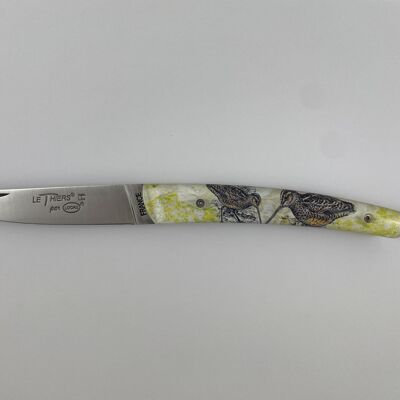 Full handle Le Thiers Pote knife 12 cm - Woodcock inclusion
