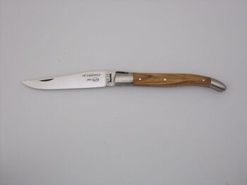 Couteau de poche Le Laguiole mouche forgée 12 cm Plein manche 2 mitres - en genévrier 1