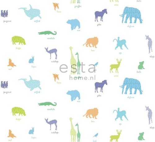 ESTAhome fabric animals multicolor - 140 cm