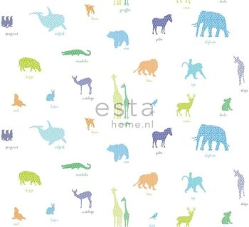 Tissu ESTAhome animaux multicolores - 140 cm