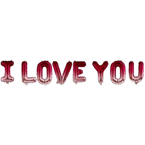 Foil Balloons 'I Love You' Pink 36cm - 8 pieces