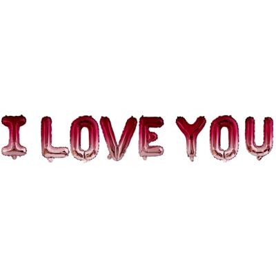 Palloncini foil 'I Love You' Rosa 36 cm - 8 pezzi