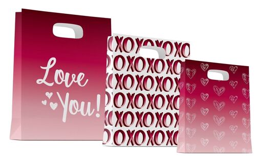 Gift bags - Ombre Love - 3 pieces