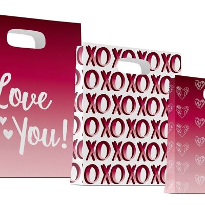 Gift bags - Ombre Love - 3 pieces