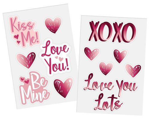 Window stickers - Ombre Love - 12 pieces