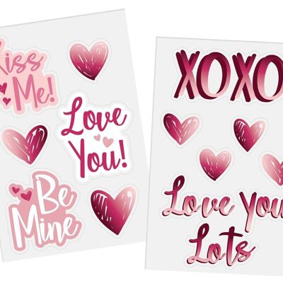 Window stickers - Ombre Love - 12 pieces