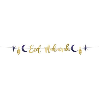 Guirlande de lettres 'Eid Mubarak' - 1,5 mètres